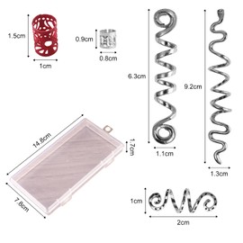 34 Piece Braid Ring Set, Spiral Dirty Hair Clip Jewellery Spiral Clip Hollow Braided Hair Extension Ring with 1 Storage Box for DIY Hair Braid Ponytail Decoration Box