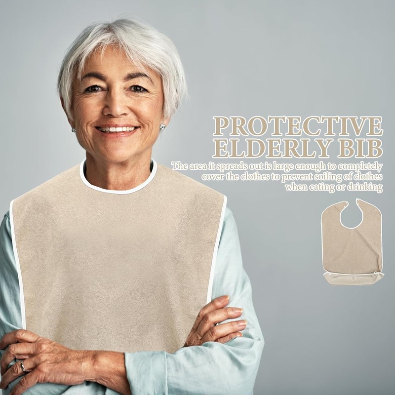 LALAFINA Babero Para Adultos Reutilizable Protector De Ropa Hora De