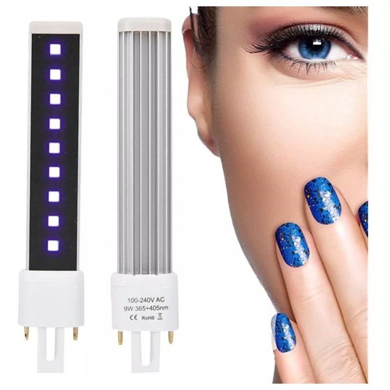 Riteu 365 + 405nm 9w Uv Bombillas Dobles - Tubo