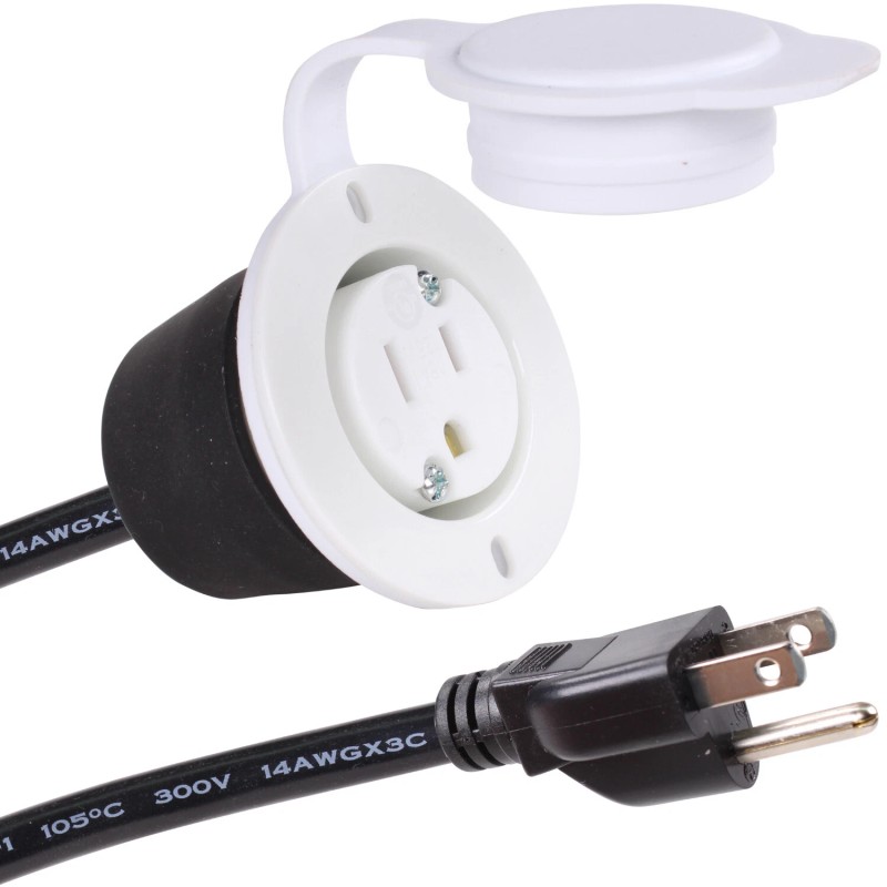 Journeyman-Pro 15A Waterproof Outdoor Power Port Panel/Wall Outlet Kit with