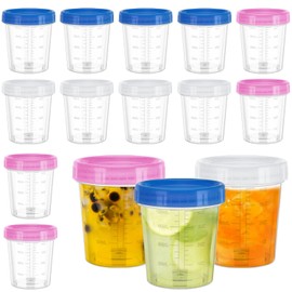 lbxtswpl Small Food Containers with Lids, 12 PCS Salad Dressing Container to Go, 4oz/120ml Reusable Plastic Food Container with Lids for Sause Foods Yogurt(3 Colors)