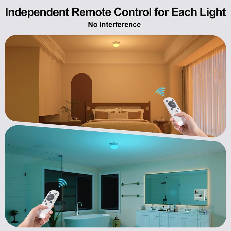 NIORSUN Rechargeable RGB Shower Light with Silicone Cover - Wireless