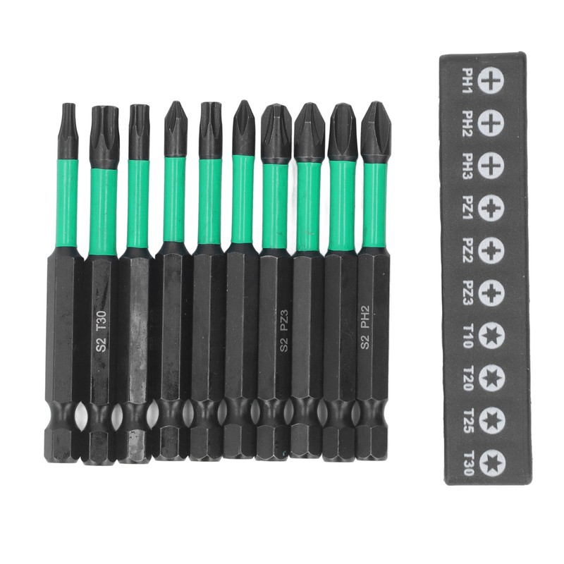 10Pcs Magnetic Screwdriver Bit Set Cross Star Non Slip High