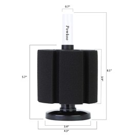 Powkoo Sponge Filter Aquarium Filter Sponge for Pond Fish Tank Filter (L)