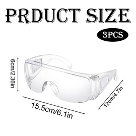 4 Pcs Safety Glasses, Safety Goggles, Transparent Protective Glasses, Durable Flexible and Super Light Unisex Design Comfortable Wear, Protective Glasses Construction Laboratory Chemistry Class