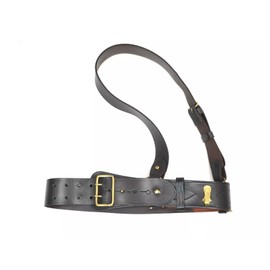 Genuine British Army Sam Browne Belt Brown Leather Complete With Cross Strap (Brown, UK 42-46)