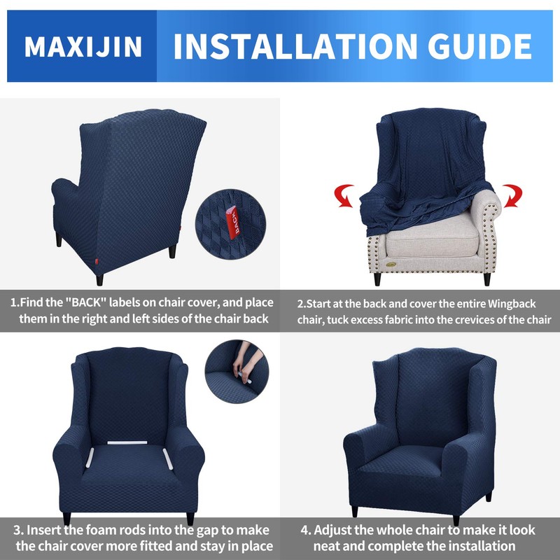 MAXIJIN Elastic Armchair Cover with Ears, 1 Piece, Jacquard Sofa