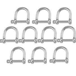 Versandbox24 Pack of 10 Round Shackles 5 mm Stainless Steel A4 Wide Shape Shackles
