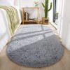 DETUM Grey Rug Soft Fluffy Oval Rugs Kids Rug for