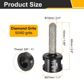 sourcing map 2pcs Diamond Finger Shaped Milling Bit 10mm 2 Holes with 5/8"-11 Thread for Enlarging Shaping Milling Existing Holes on Marble Countertop