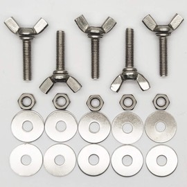 M6-1.0x25mm Wing Bolt with Washers Hex Nuts Wing Screw Stainless Steel Butterfly Bolt Screw Thumb Hand Screws 5Sets