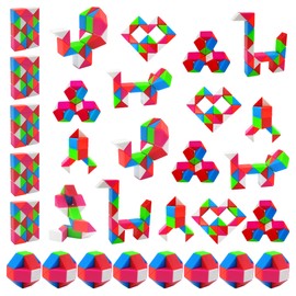 Aubrogo Party Favors -30Pcs Fidgets Snake Cube Puzzles Toy for Goodie Bags, Stocking Stuffer, Bulk Fidgets Toys Classroom Prizes Birthday Back to School Students Gift Party Toys for kids 4-8-12