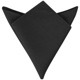 Elerevyo Men's Cotton Handkerchief Classic Solid Color Pocket Square for Formal Suit, Black