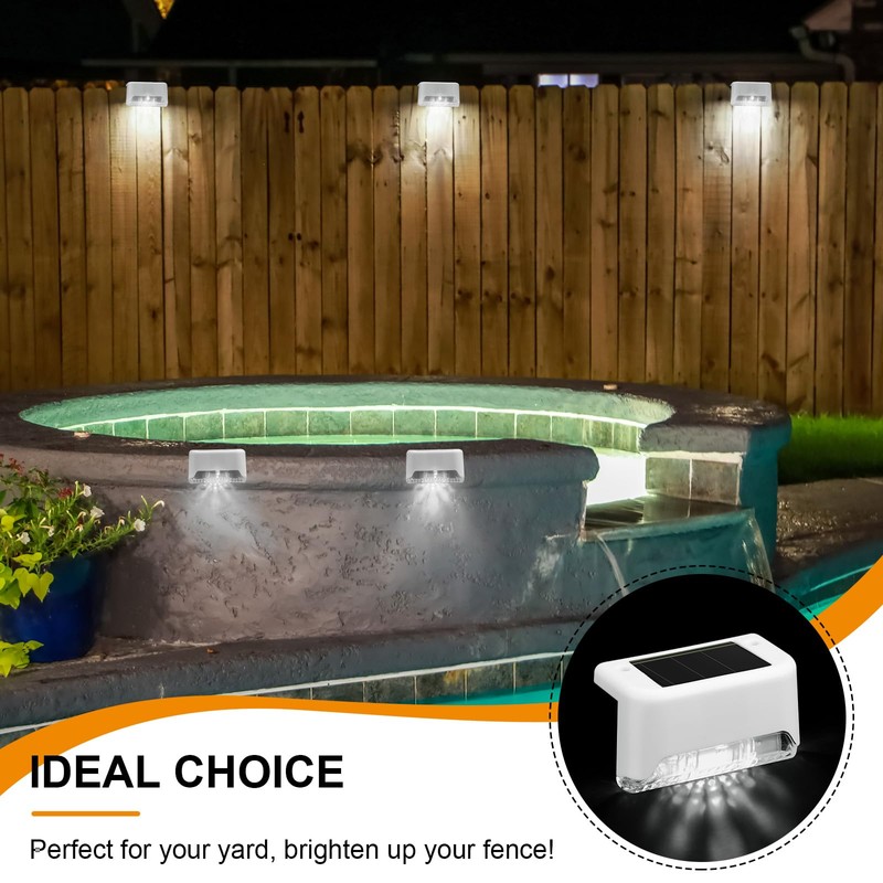 32 Pcs Solar Deck Lights Outdoor, Solar Step Lights Waterproof