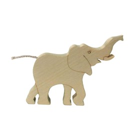 Serli - Elephant Wooden Toy for Toddlers Handmade, FSC Certified Materials, Toy with Animals, Wooden Animals