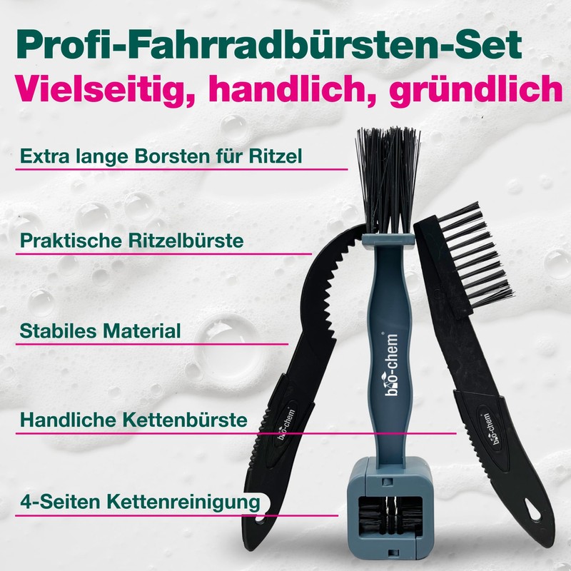 bio-chem Bicycle Brush Set 3 Pieces - Sprocket Brush, Chain