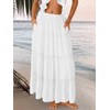 Trendy Queen Fall Maxi Skirts for Women White Dress Beach