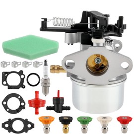 591137 590948 Carburetor 796608 593599 Replacement for Troy Bilt 2700PSI 2800PSI 2900PSI 3000PSI 7.75 Hp 8.75 Hp 8.5Hp 190CC Pressure Washer with Spark Plug Air Fuel Filter