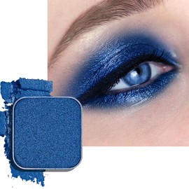Magnetic Blue Single Eyeshadow Matte Shimmer Highly Pigmented Blendable Longwear Powder in Magnetic Refill Pan for Custom Palette Easy to Apply and Remove (Abyss)