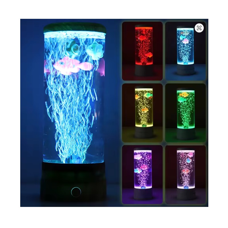 Toolzia LED Fish Lamp - Multi-Color Changing Aquarium Night Light