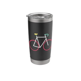 Minimalist Retro Bicycle Design Colorful Geometric Style Stainless Steel Insulated Tumbler
