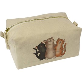 'Singing Cat Trio' Canvas Wash Bag/Makeup Case (CS00040030)