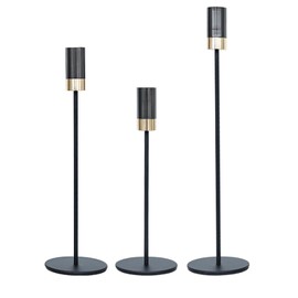 Candelabros, portavelas para Centro de Mesa, portavelas Decorativo para Bodas, cenas y decoración del hogar, Fiestas y Aniversarios, se Adapta a Velas de 3/4 Pulgadas (Black)