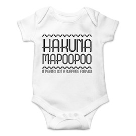 CBTwear Hakuna Mapoopoo - Baby Clothes - Funny Newborn Bodysuit Outfits for Boys and Girls (6 Months, White)