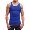GO SOFTWEAR Rib Tank Top (Medium, Cadet Blue)