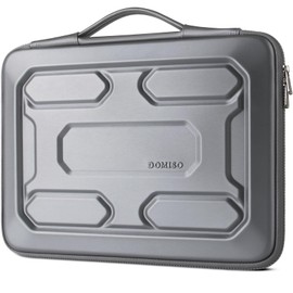 DOMISO 17 inch Laptop Sleeve with Handle Shockproof Waterproof EVA Protective Case for 17.3" ZBook Fury 17.3 G8/MSI GS73VR Stealth Pro/HP Envy 17/LG Gram 17"/ROG Strix GL702VS, Silver