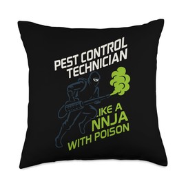 Pest Control Expert Bug Buster Humor Exterminator Life Throw Pillow