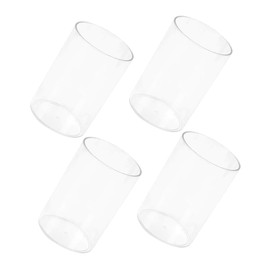 Gadpiparty 4Pcs Clear Makeup Brush Holder Transparent Round Storage Cups for Office Home Versatile Pen Holder Desktop Organizer Ample Storage for Brushes Stationery