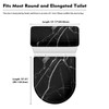 KUIFORTI Black Toilet Seat Cover Marble Toilet Cover Set 2