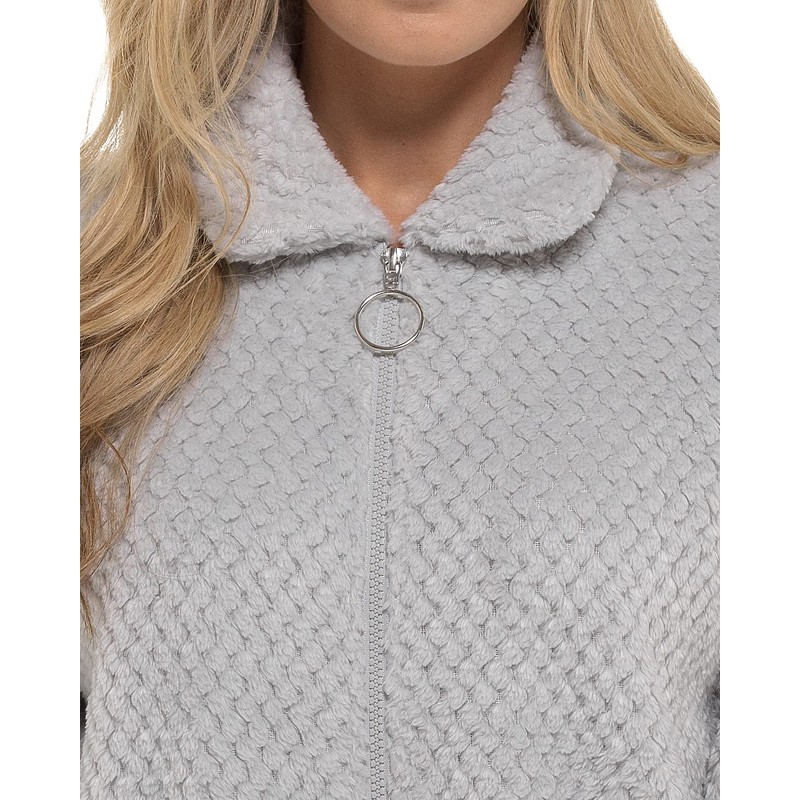 Undercover Waffle Fleece Zip Bed Jacket LN1693 Grey 10-12