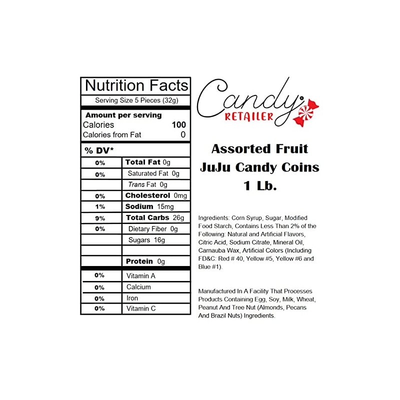 Candy Retailer Assorted Fruit JuJu Candy Coins 1 Lb.