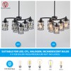 XINGQI Modern Black Chandelier 6-Light Pendant Lighting Fixture with Metal