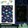 HSGLGNA Cuddly Blanket Children's Dinosaur Blanket Glow in the Dark,