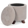 MoNiBloom Round Ottoman with Storage, Small Foot Rest Stool with