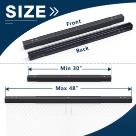 Pearwow Adjustable Curtain Rod & Valance Kit,Easy to Install Curtain Rod Kit for Fireplace Spark Screens,Black