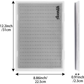 (H24MB) - Aventik Super Large Capacity Clear Lid Plastic Fishing Box Slim Foam Fly Box Competition Fishing Hook Tackle Box