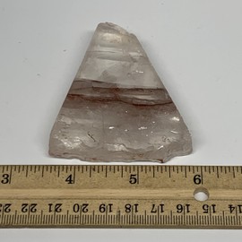 WatanGems 77g, 2.6"x2.3"x0.5" One Face Polished Fire Quartz Slab Crystal Polished Reiki Energy from Madagascar, One Side is semi Polished, B15917