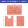 ACCUMTEK Striped Coral Bathroom Rug Set 3 Pieces Ultra Soft,