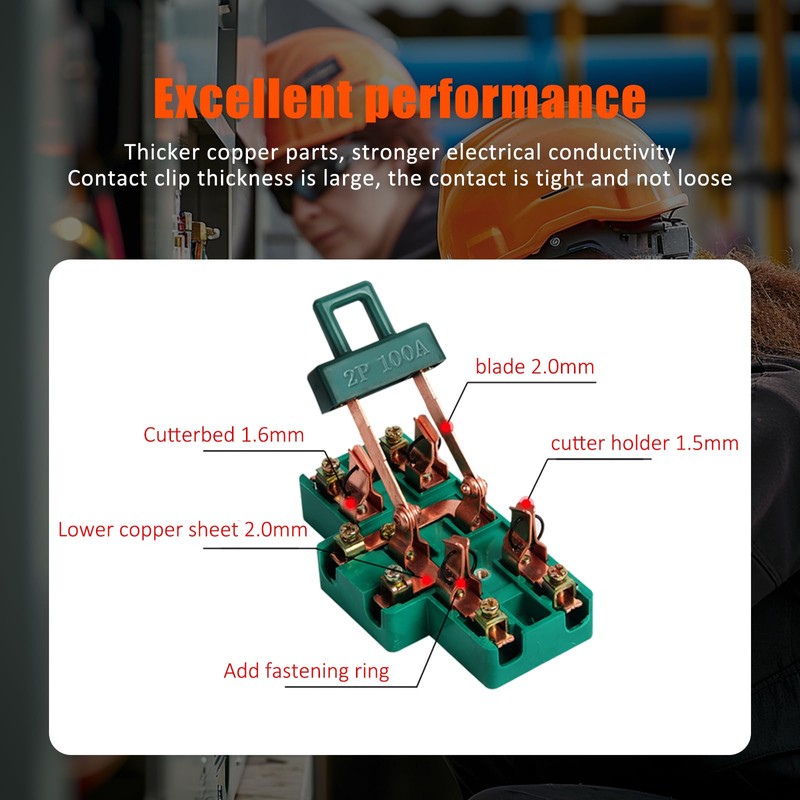 Disconnect Knife Switch Double Throw 100A 220V 2 Pole Safety