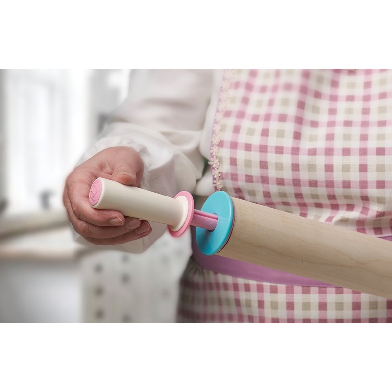 Bakelicious Adjustable Rolling Pin, Wood and Nylon, 12-Inch Barrel