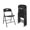 CoscoProducts COSCO Solid Resin Folding Chair, 4-Pack, Black