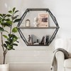 Oakrain Black Floating Wall Shelf, Hexagon Floating Shelves, Shelf Wall