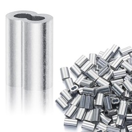 200PCS 1/16" Aluminum Crimping Loop Sleeves, Wire Rope Cable Ferrules for Securing and Connecting Cables