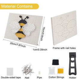 WEBEEDY 3D String Art Kit for Adults Beginners, DIY Bee String Craft Kit, Include All Necessary Accessories and Frame, Christmas Home Wall Decorations Unique Gift