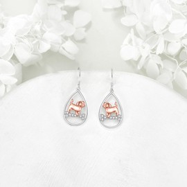 VONALA Red Cardinal/Bulldog 925 Sterling Silver Earrings Love Bird Dangle Earring Jewellery Gifts for Women Birthday Christmas, Silver Sterling Silver, No Gemstone