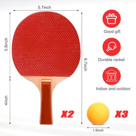 Table Tennis Bats-Ping Pong Bat Table Tennis Set High-Performance Bats and Table Tennis Balls Portable Ping Pong Set with 2 Paddle 3 Table Tennis Balls Ideal for Beginners, Professionals Play